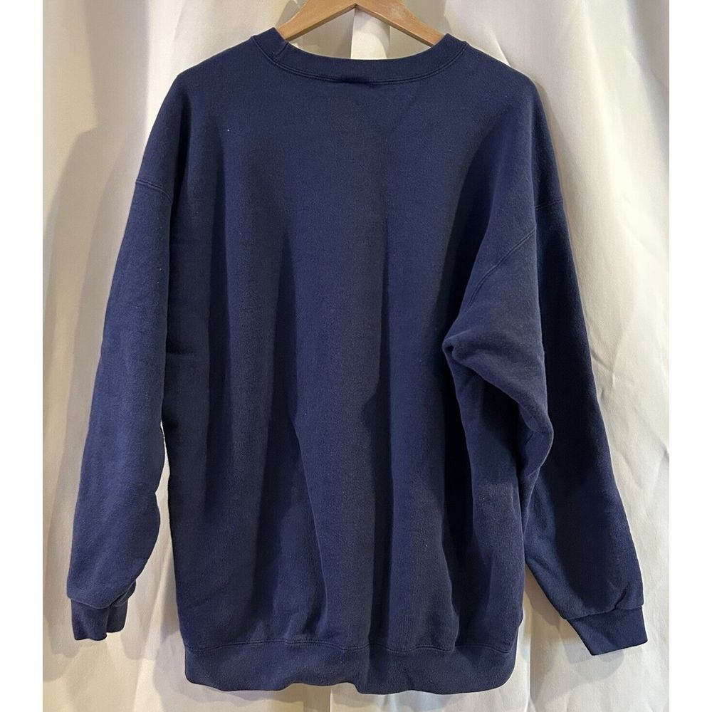 Vintage 90s Nike Swoosh Rare Sweatshirt Crewneck Size XL Navy Blue USA - Picture 4 of 6